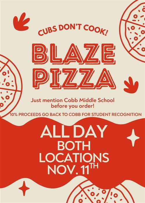 Blaze Pizza Share Night Nov. 11